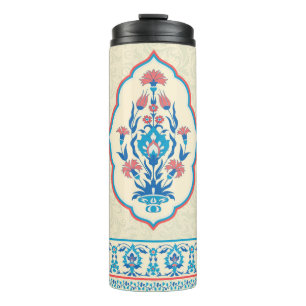 Gewebe mit Blumen nahtlos im ethnischen Stil Thermosbecher