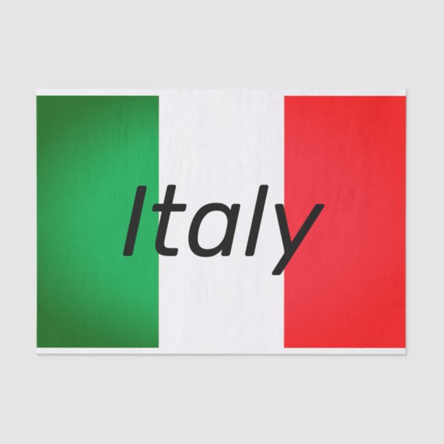 Gewebe mit dem Bild der italienischen Flagge Seidenpapier (Vorderseite)