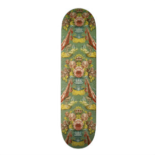 Gewebe mit einem wiederholenden Blumenmotiv Skateboard