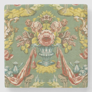 Gewebe mit einem wiederholenden Blumenmotiv Steinuntersetzer