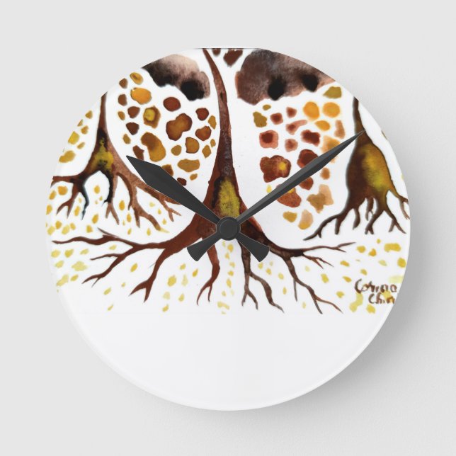 Gewebe mit neuronalen Zellen Runde Wanduhr (Vorderseite)