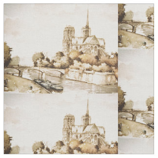 Gewebe mit "Notre Dame-Kathedralen" Bildern Stoff