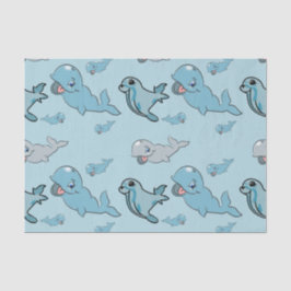 Gewebe mit Walen und Siegeln Seidenpapier