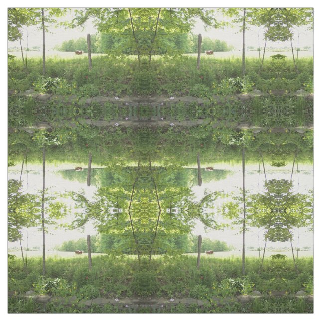 Gewebe mit Weidenszene Stoff (Muster)