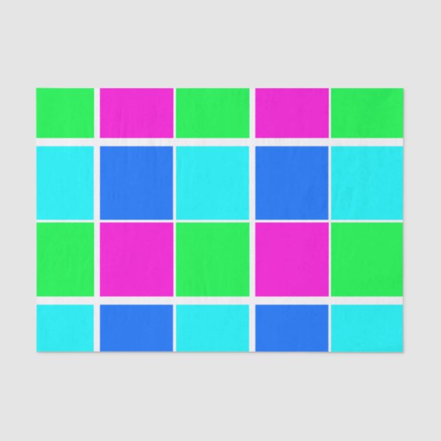 Gewebe Papier Blau grüne rosa Farben (Vorderseite)