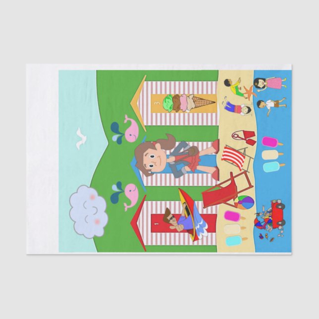 Gewebe Papier Eiscreme Beach Fun (Vorderseite)