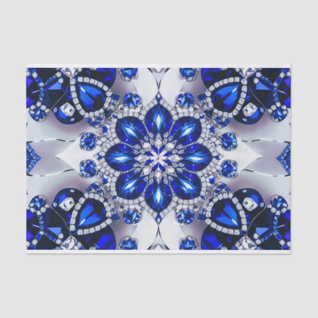 Gewebe-Papier mit blauweißem Farbdesign Seidenpapier (Vorderseite)