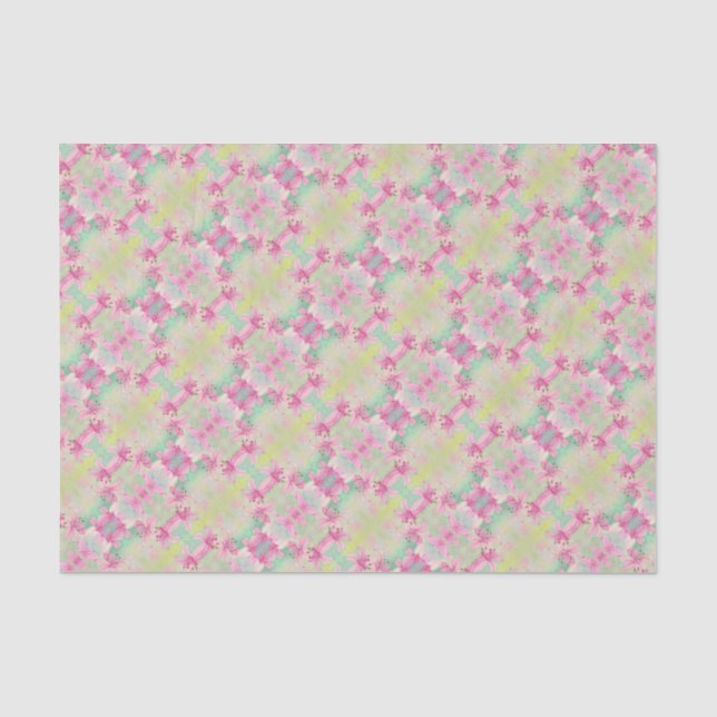 Gewebe Papier Pink Aquarellfarben Lilien (Vorderseite)