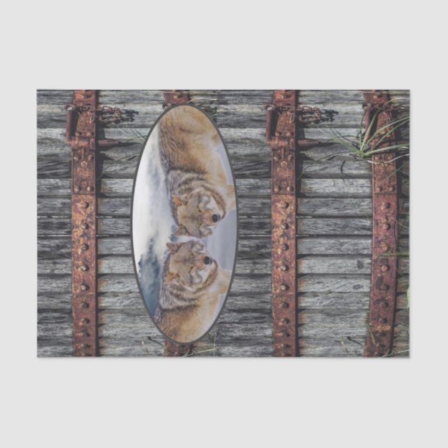 Gewebe Papier Wölfe Wood (Vorderseite)