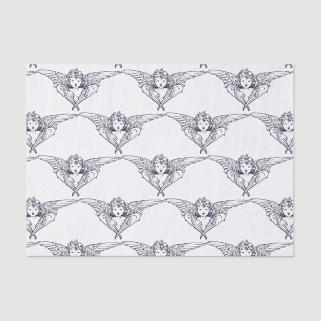 Gewebe-PapierANGELN IN BLAU UND WEISS Seidenpapier (Vorderseite)