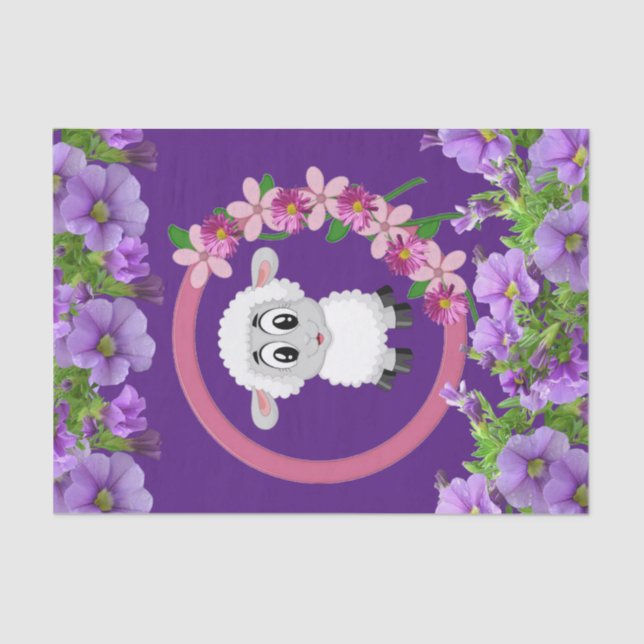 Gewebe Papierschaf Lila Seidenpapier (Vorderseite)