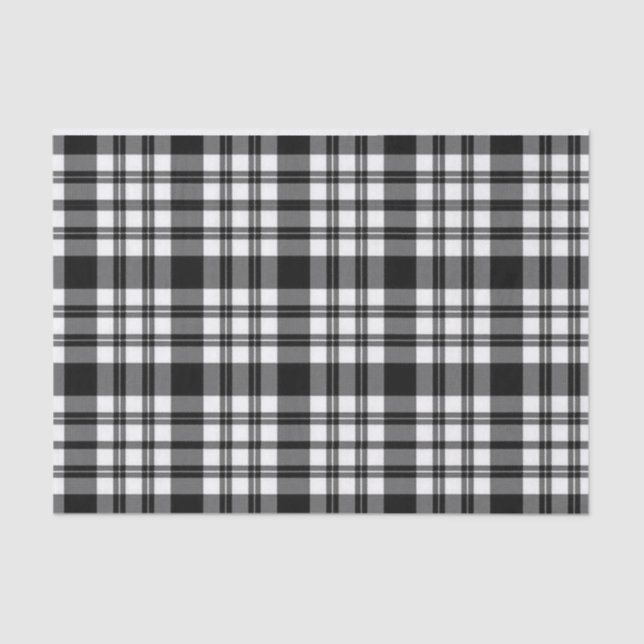 Gewebe Papierstreifen Schwarz-Weiß Kariert Seidenpapier (Vorderseite)