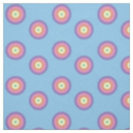 Gewebe - Regenbogenkreise auf blau Stoff