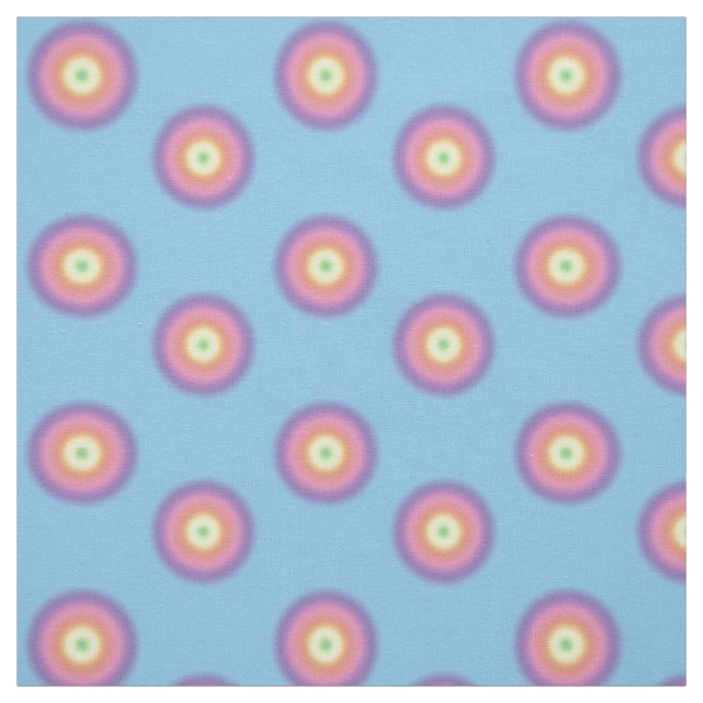 Gewebe - Regenbogenkreise auf blau Stoff (Muster)