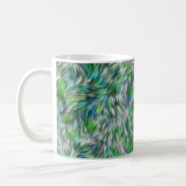 Gewebe Textur Grüne Pelze Design-68745 Kaffeetasse (Links)