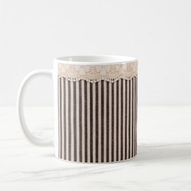 Gewebe und Spitzen für den Hintergrund Kaffeetasse (Links)