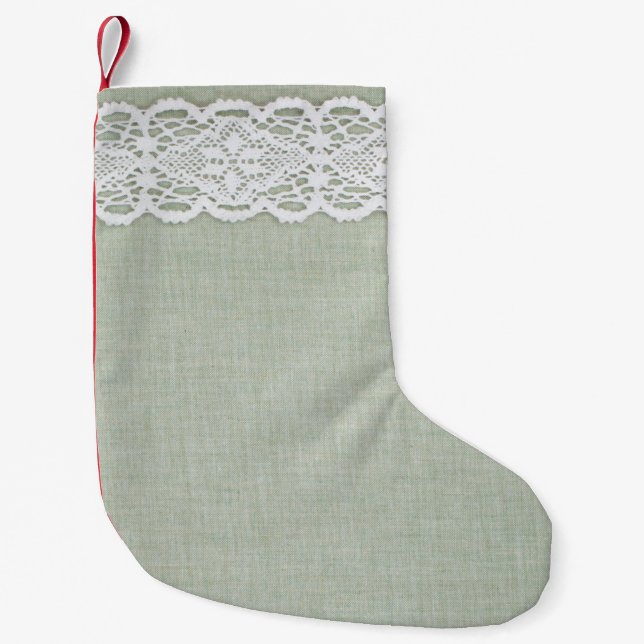 Gewebe und Spitzen  Kleiner Weihnachtsstrumpf (Vorderseite)
