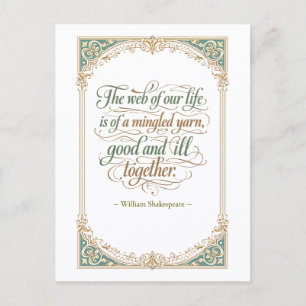 "Gewebe unseres Lebens" Shakespeare Postkarte