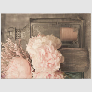 Gewebepapier 20x30 Pink Peonies and Lantern Set 2 Seidenpapier