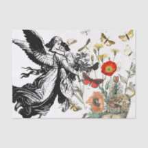 Gewebepapier-ANGEL MIT BLUME