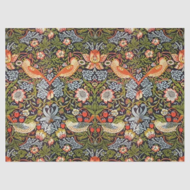 Gewebepapier - Art Nouveau Strawberry Picker Seidenpapier (Vorderseite)