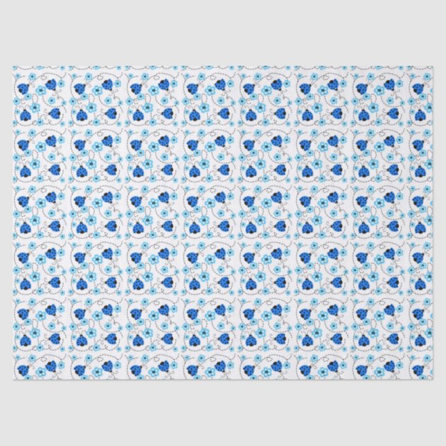 Gewebepapier/Blume und Ladybugs Seidenpapier (Vorderseite)