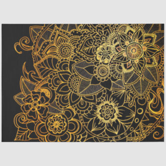 Gewebepapier Floral Doodle Gold G523 Seidenpapier