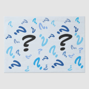 Gewebepapier - Fragezeichen in blau Seidenpapier