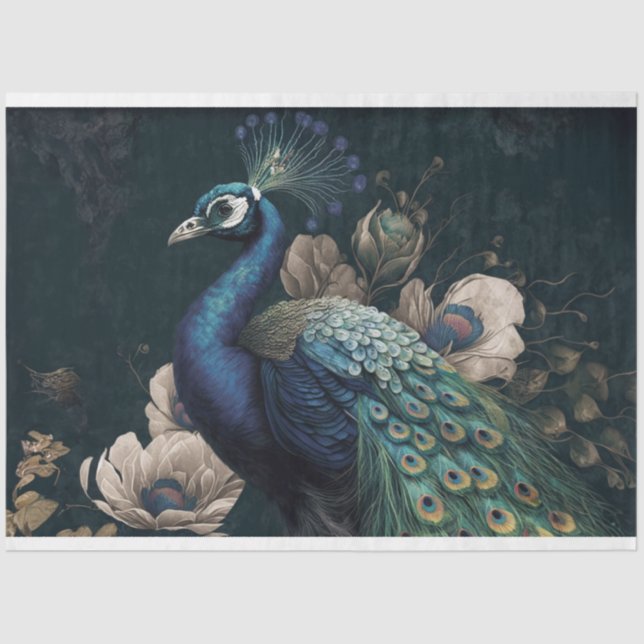 Gewebepapier - Majestic Peacock Seidenpapier (Vorderseite)