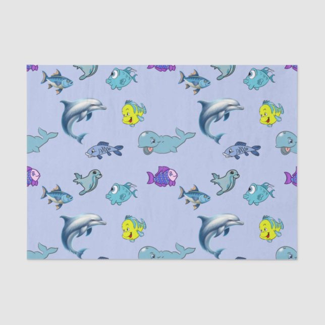 Gewebepapier mit farbigem Ozeanleben Seidenpapier (Vorderseite)