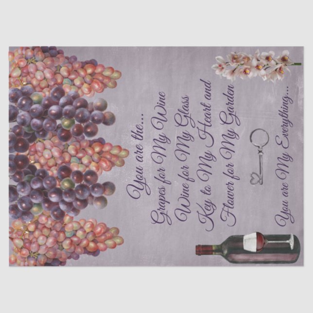 Gewebepapier Set 2 Vintage Liebe Nr.03 Seidenpapier (Vorderseite)