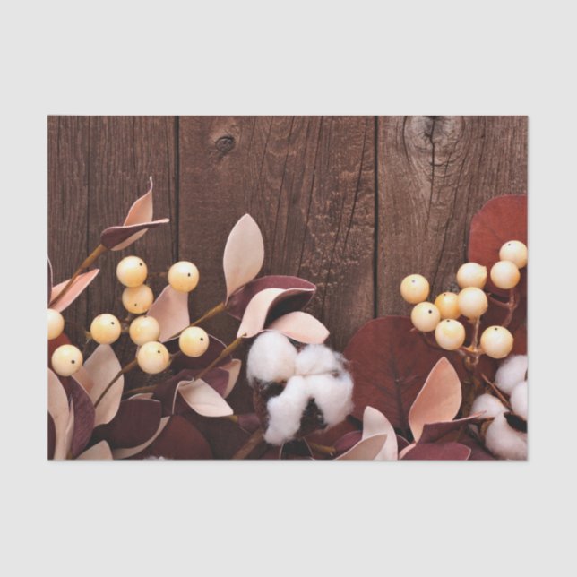 Gewebeschleife für Baumwolle auf dunklem Holz S Seidenpapier (Vorderseite)