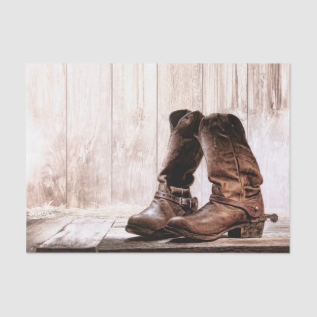 Gewebeschuh Wrapping Stiefel Land rustikale Wester Seidenpapier (Vorderseite)