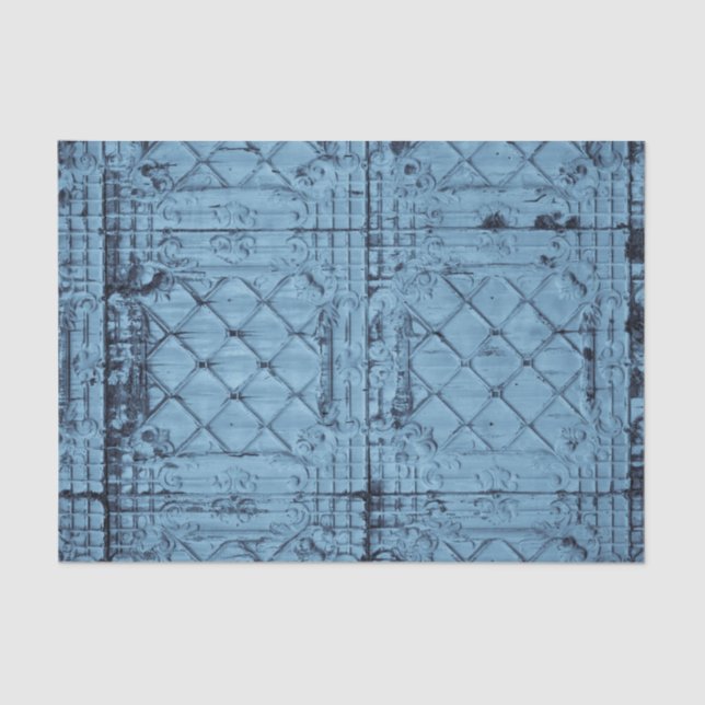 Gewebpapier ummantelt rustikale Zinndeckeldecke Seidenpapier (Vorderseite)