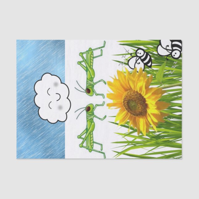 Gewebspapier Grasshopper Sonnenblütengras Seidenpapier (Vorderseite)