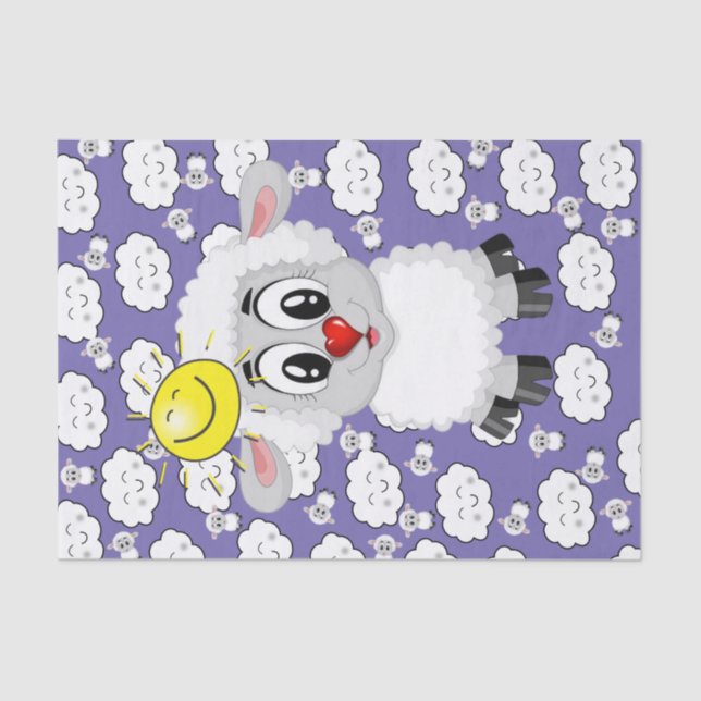 Gewebspapier Schafe Sonnenwolken Seidenpapier (Vorderseite)