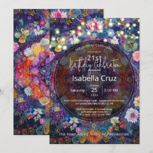 Gewebt in Blüte Florales Mandala-Design Einladung