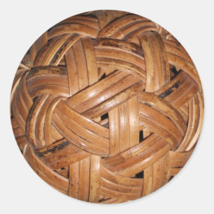 Gewebt, Korbgeflecht, Ball Runder Aufkleber