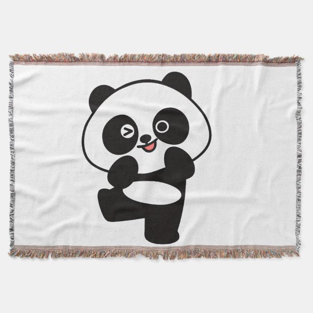 Gewebte Decke Kleiner Kawaii Panda (Vorderseite)