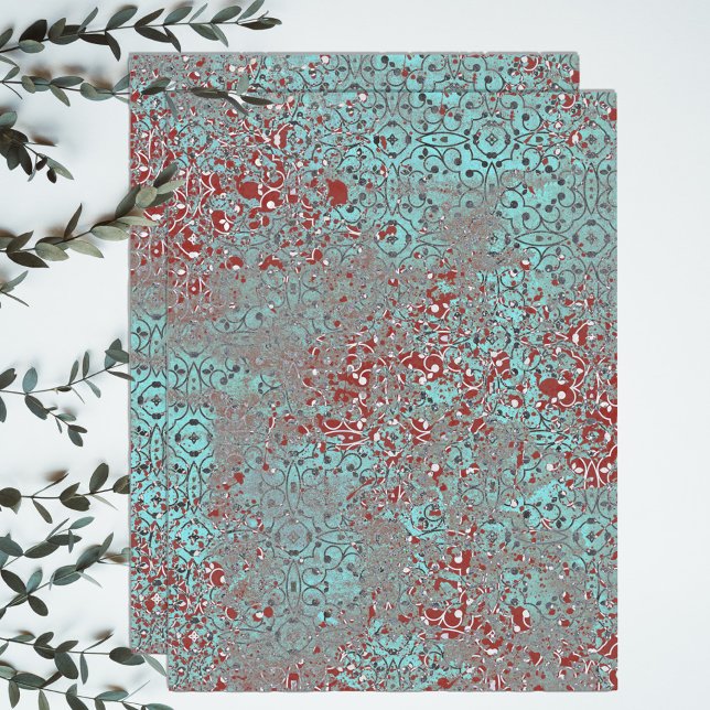 Gewebte Kupfer Patina Zement Texturierte Damaske Seidenpapier (Von Creator hochgeladen)