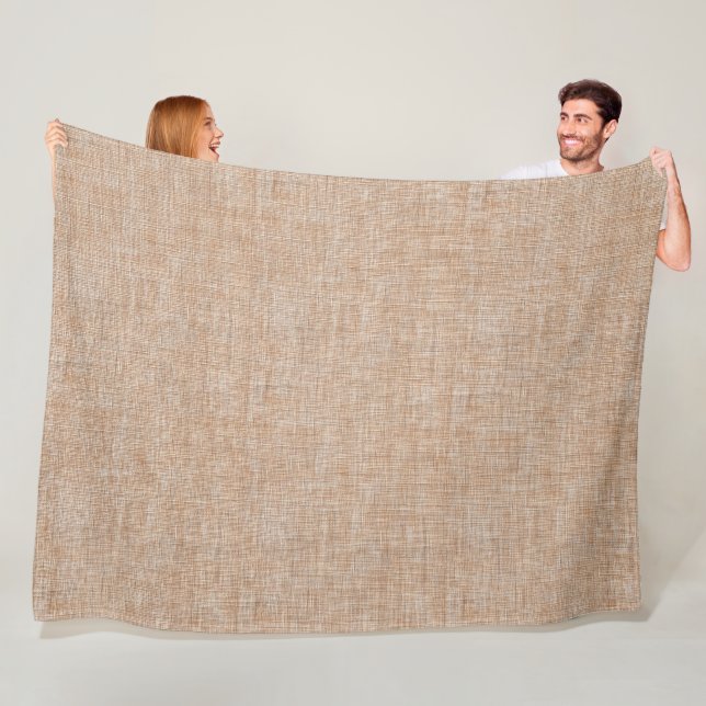 Gewebte Leinenstofftextur in warmem Naturbeige Fleecedecke (Beispiel)