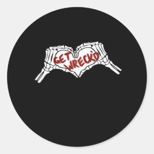 Gewebte Skelettfaust Runder Aufkleber