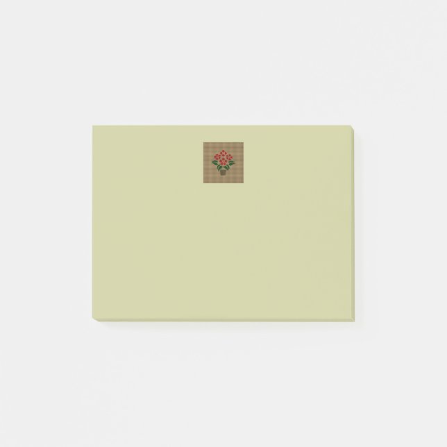 Gewebter roter Weihnachtsstern Post-it Klebezettel (Vorderseite)