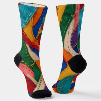 Gewebtes Bandmosaik Farbige Textilmuster Socken
