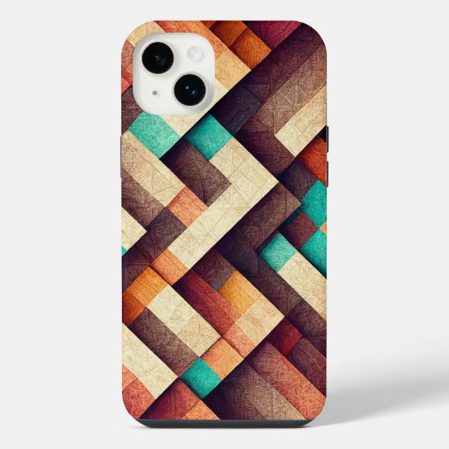 Gewebtes Holz abstrakt iPhone Hülle (Rückseite)