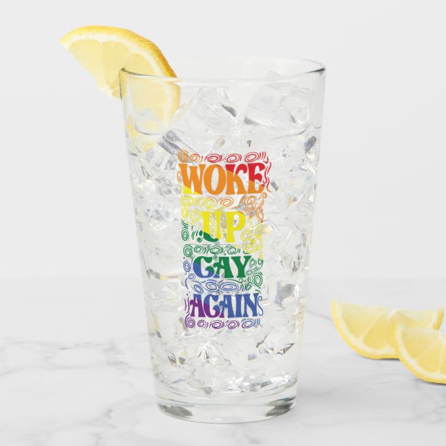 Geweckt Gay wieder - Funny LGBTQ+ Prix Glas (Vorderseite Ice)
