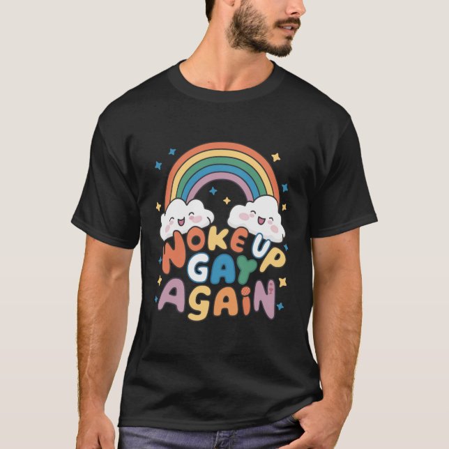 Geweckt Gay wieder LGBT Pride Monat Groovy T-Shirt (Vorderseite)