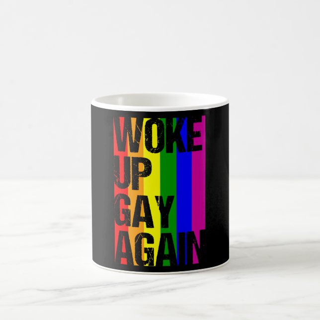 GEWECKT GAY WIEDER LGBT Pride Monat LGBTQ Regenbog Kaffeetasse (Mittel)