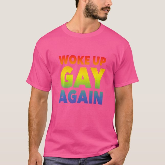 Geweckt Gay wieder LGBTQ Unterstützung Queen Stolz T-Shirt (Vorderseite)