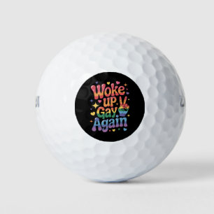 Geweckt Gay wieder lustig LGBTQ Pride Rainbow Golfball